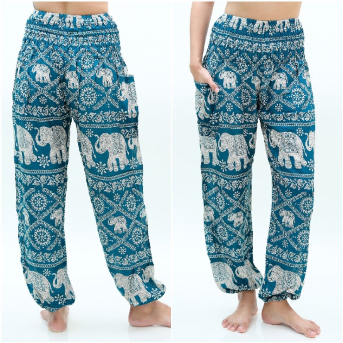 Teal ELEPHANT Women Boho & Hippie Harem Pants