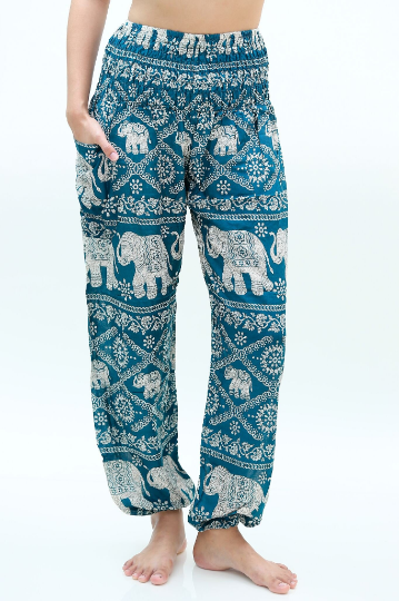 Teal ELEPHANT Women Boho & Hippie Harem Pants