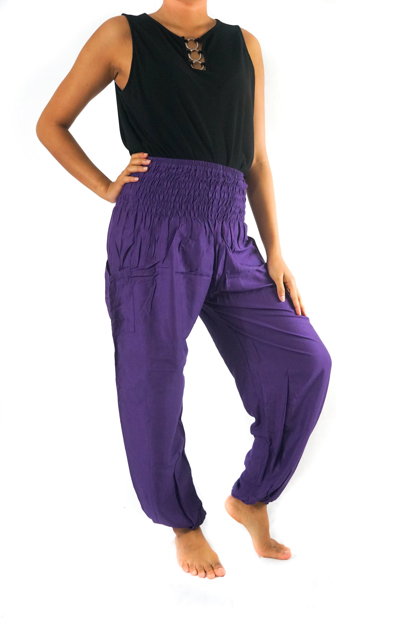 Purple Women Boho & Hippie Harem Pants