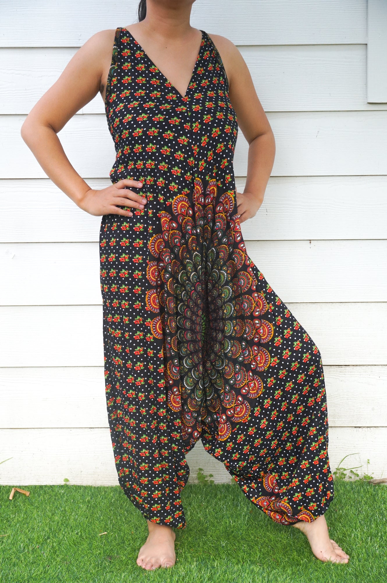 Black Chakra Boho Hippie Jumpsuits