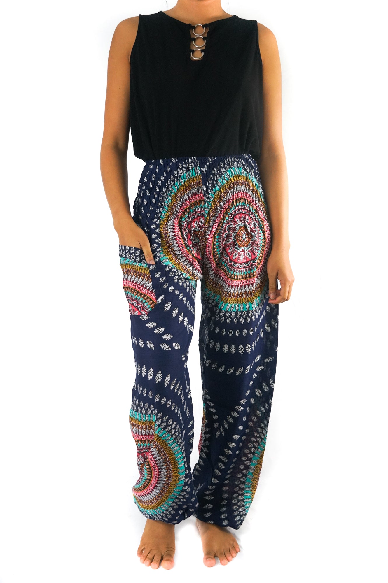 Blue SWIRL Women Boho & Hippie Harem Pants