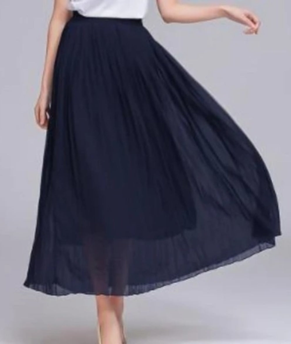 Pleated Chiffon Skirt