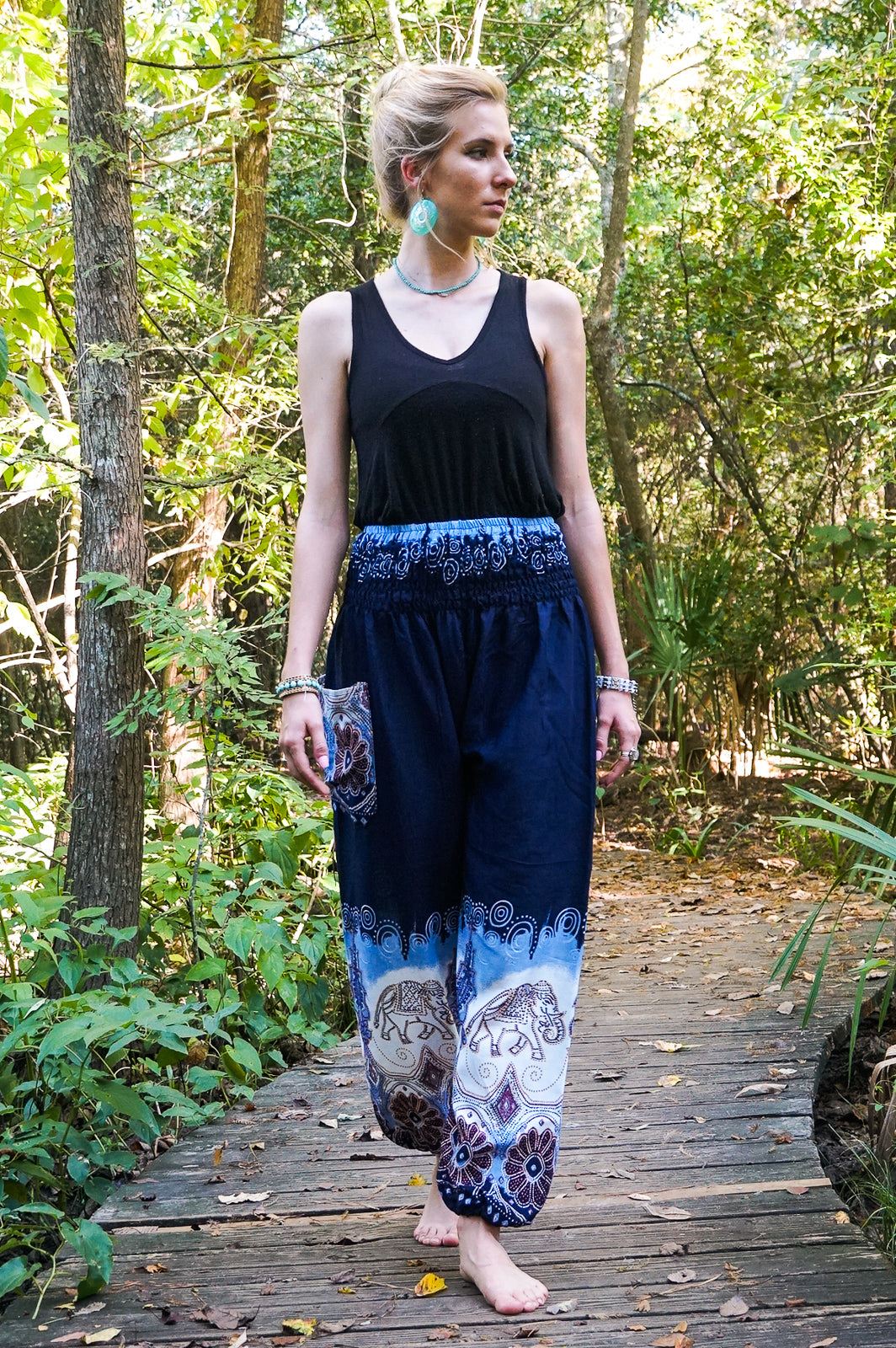 Blue ELEPHANT Women Boho & Hippie Harem Pants