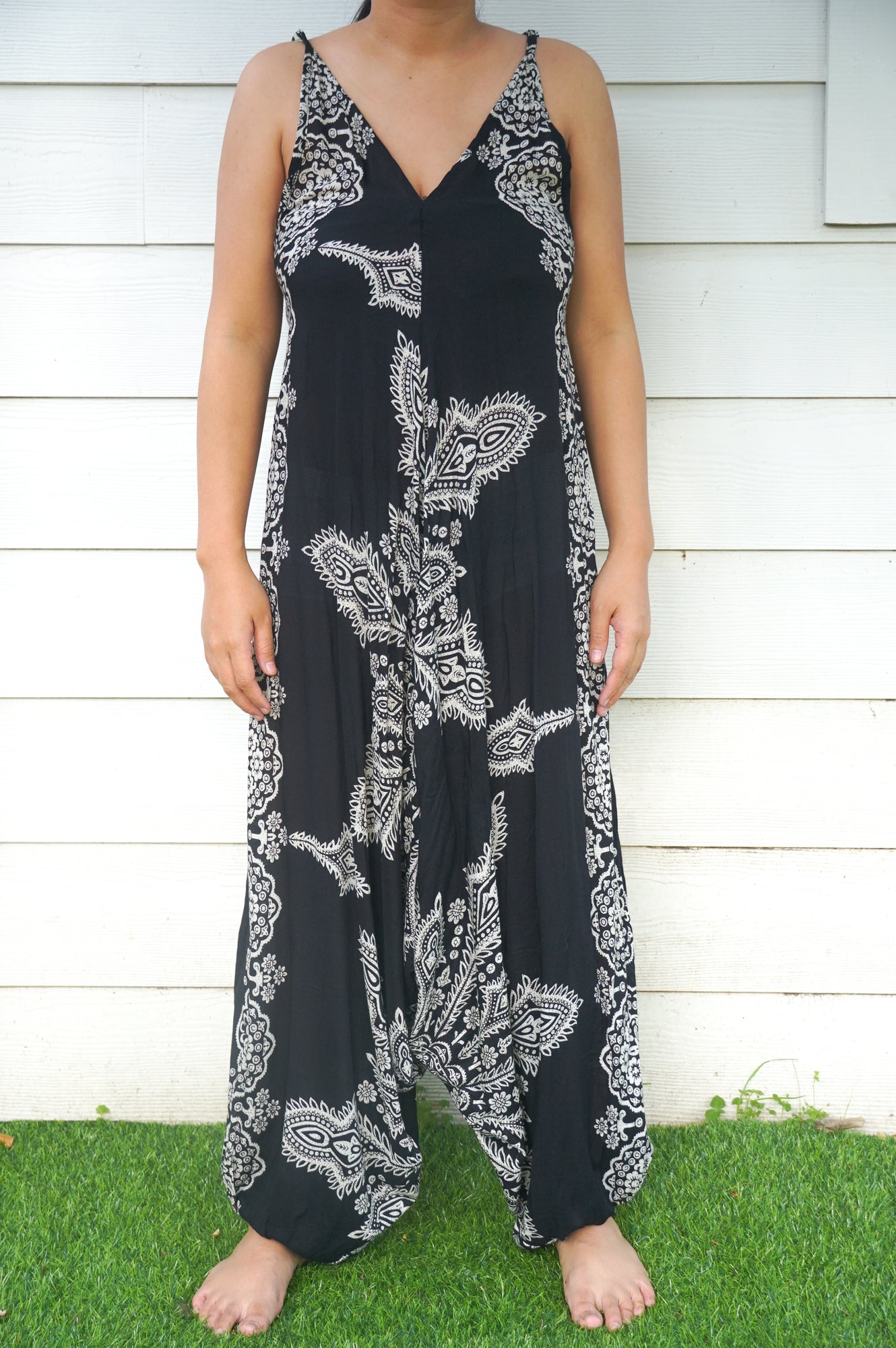 Black Butterfly Boho Hippie Jumpsuit