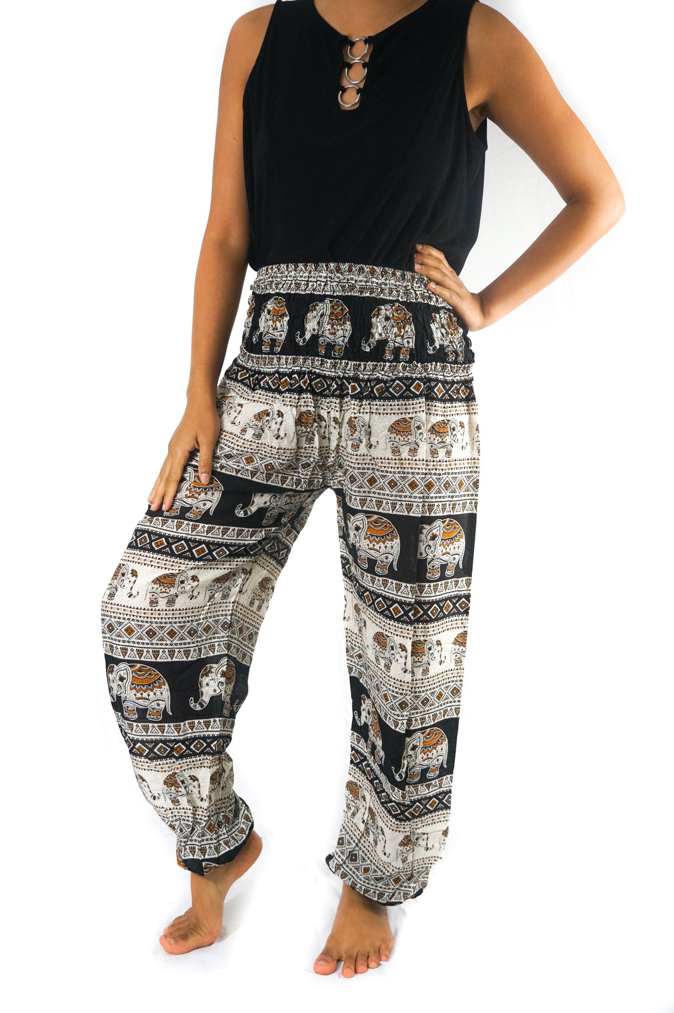 Black ELEPHANT Women Boho & Hippie Harem Pants