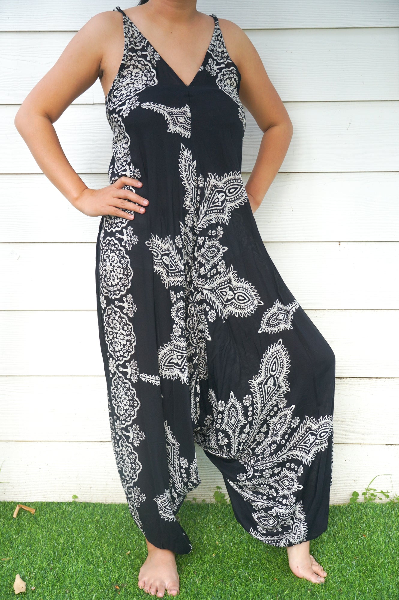 Black Butterfly Boho Hippie Jumpsuit