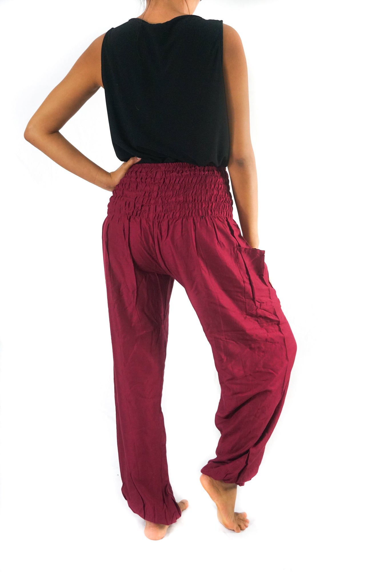 Burgundy Women Boho & Hippie Harem Pants - Pants