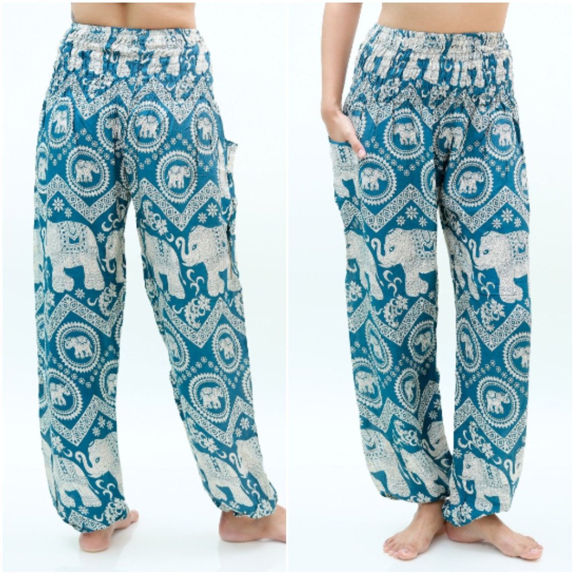 Teal ELEPHANT Women Boho & Hippie Harem Pants