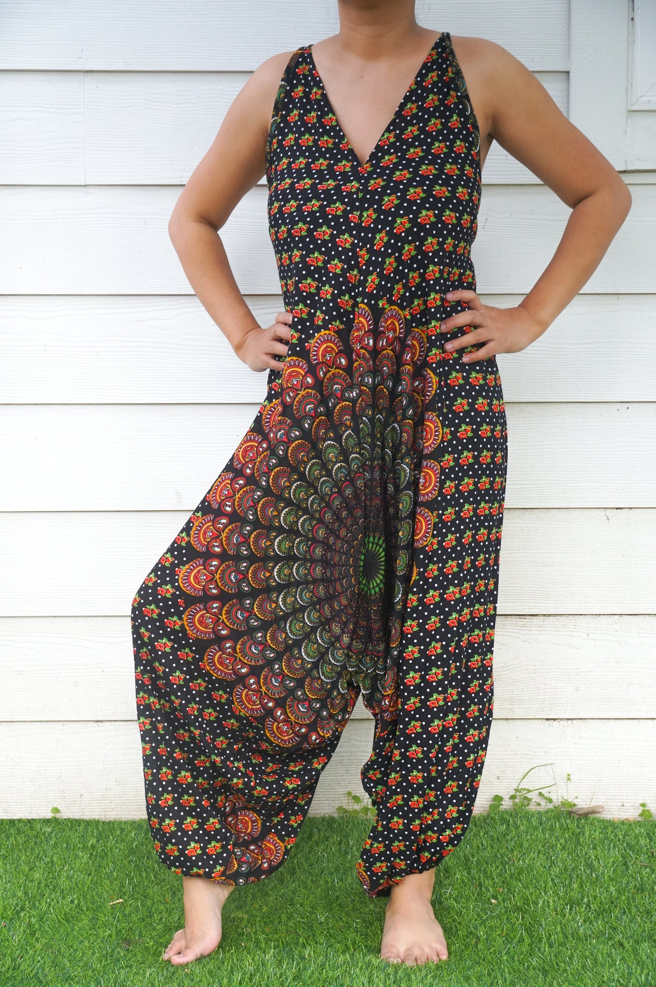 Black Chakra Boho Hippie Jumpsuits