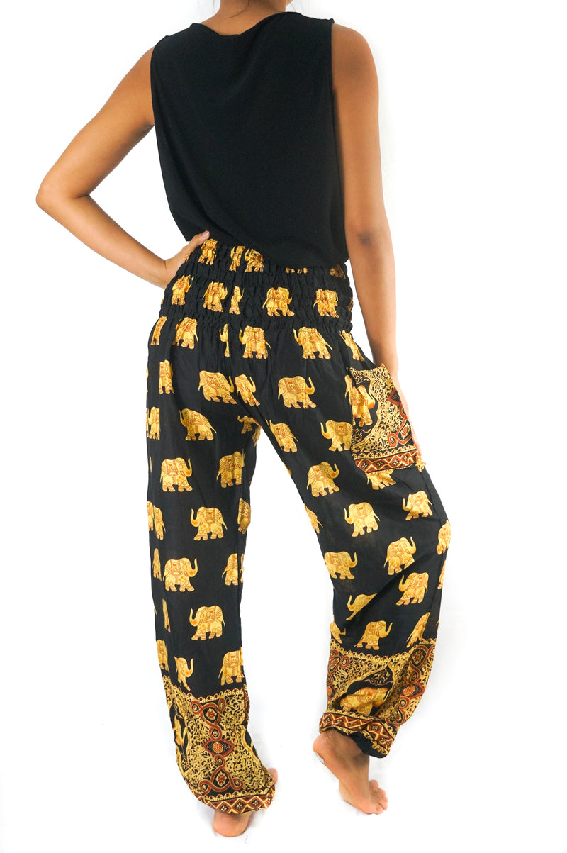 Black ELEPHANT Women Boho & Hippie Harem Pants
