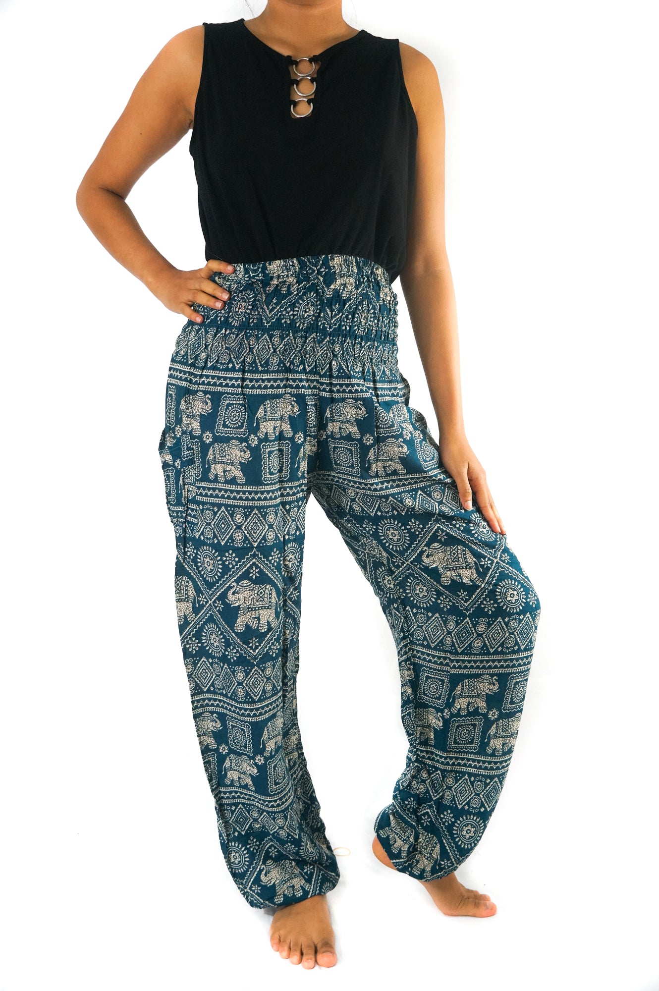 Teal ELEPHANT Women Boho & Hippie Harem Pants