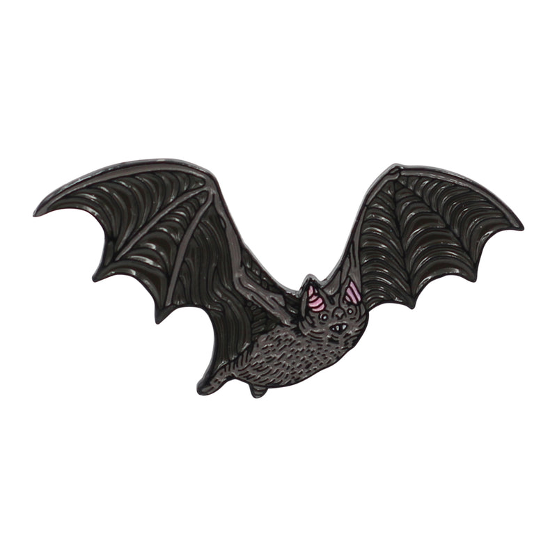 Bat Enamel Pin - Glow-in-The-Dark White Bat Lapel Pin
