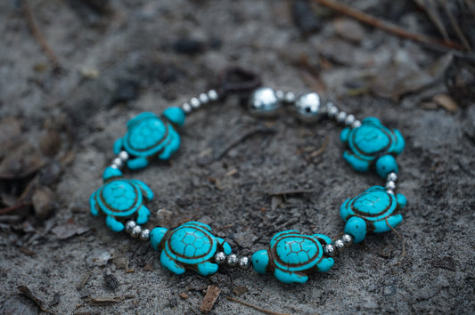 Turtle Silver Boho Bracelet - Bracelets & Anklets