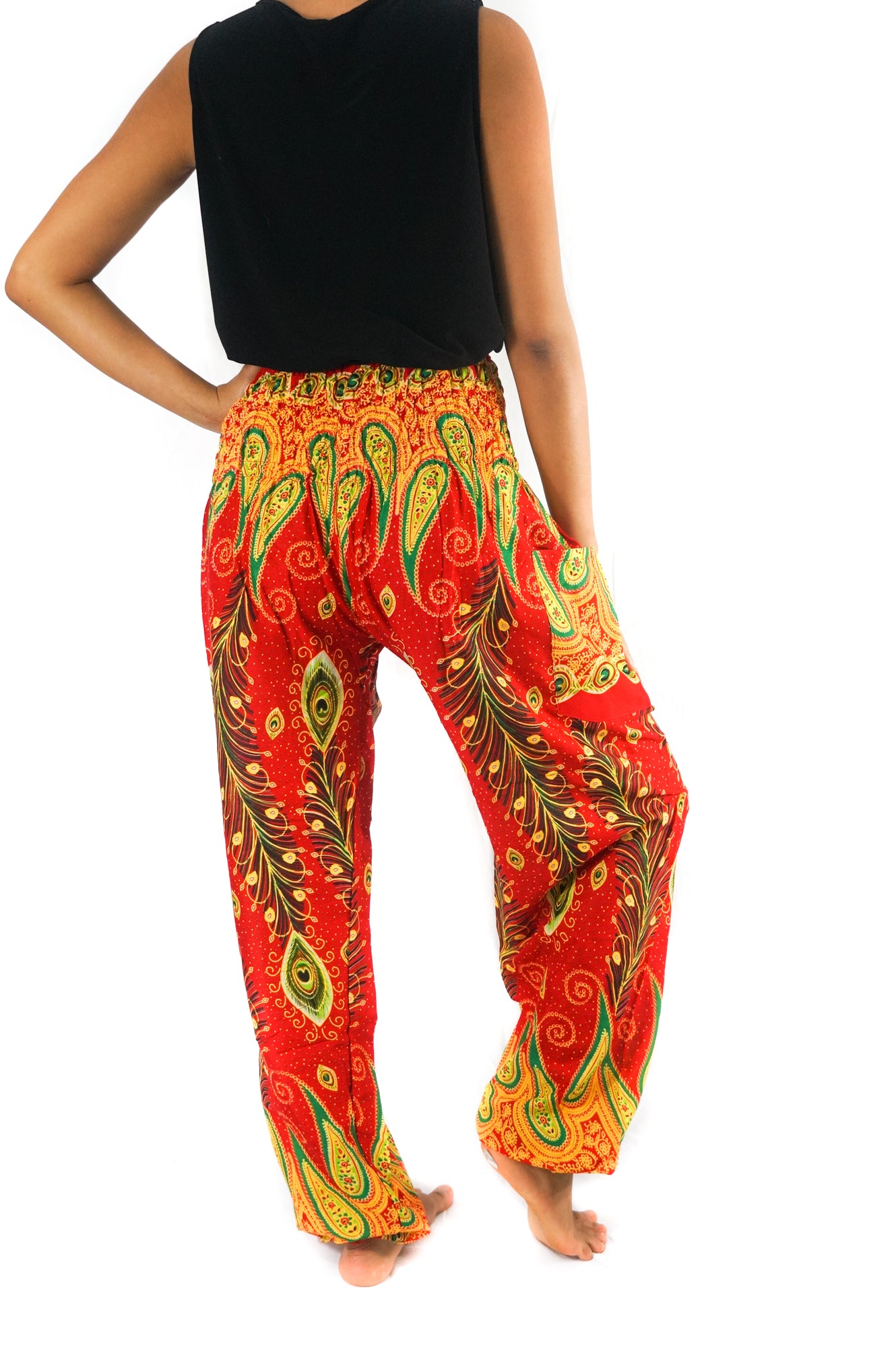 Orange Peacock Women Boho & Hippie Harem Pants