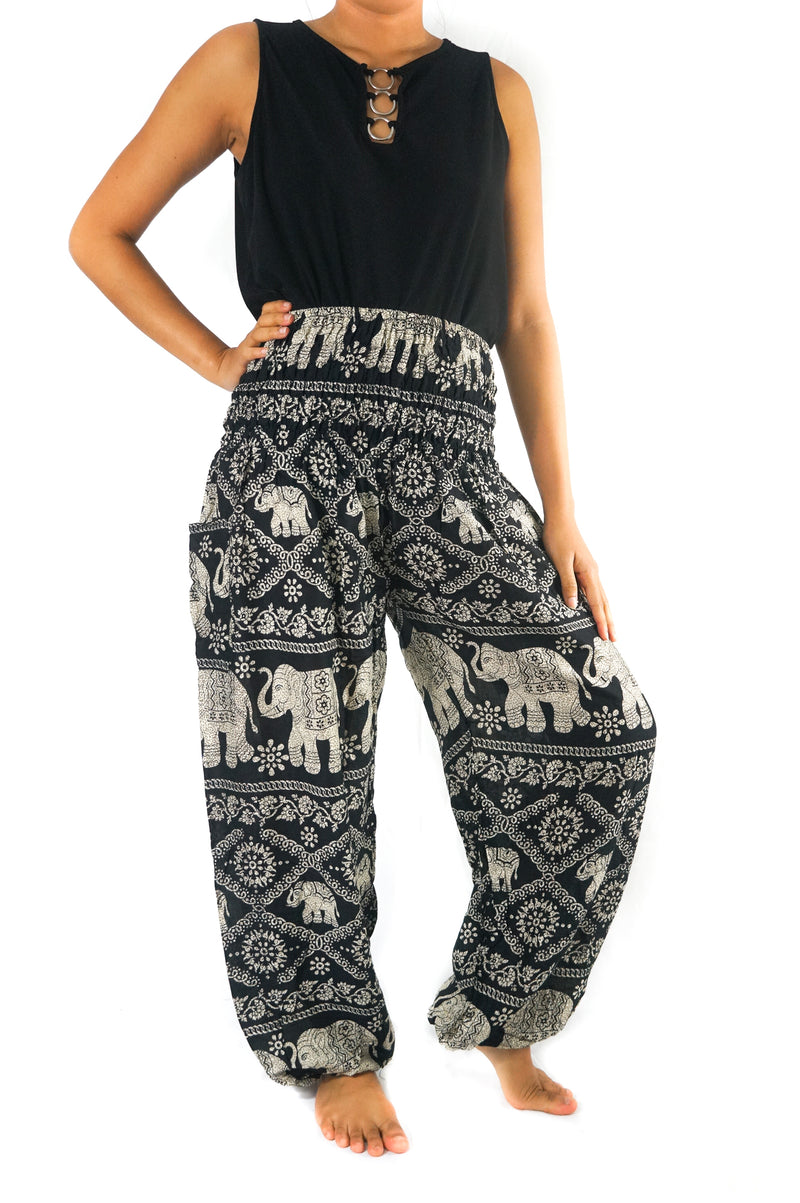 Black ELEPHANT Women Boho & Hippie Harem Pants