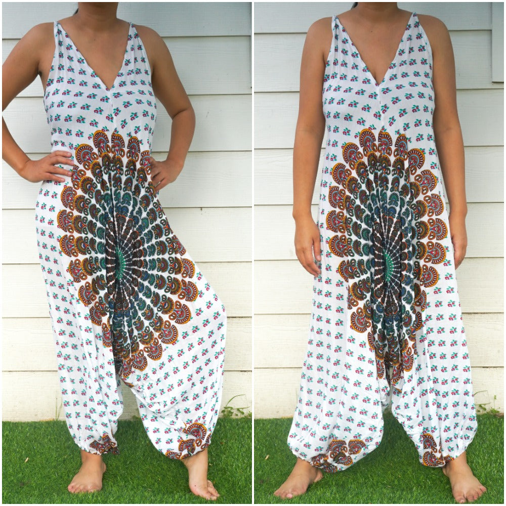 White Chakra Boho Hippie Jumpsuits