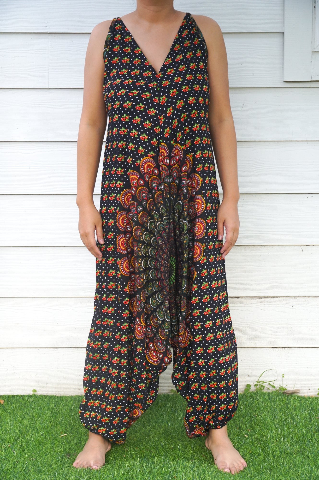 Black Chakra Boho Hippie Jumpsuits