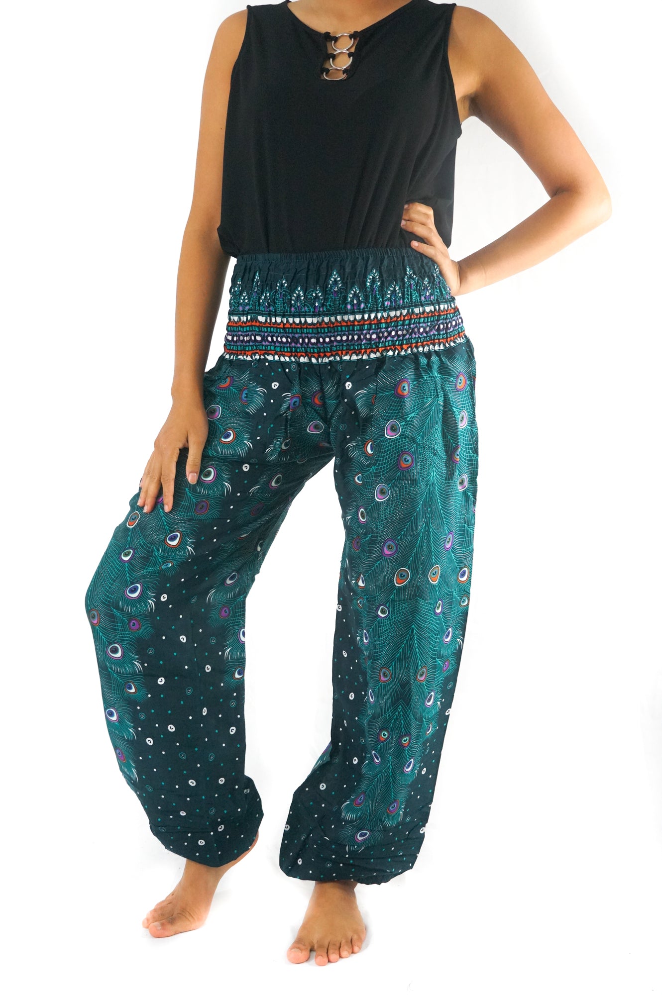 Teal PEACOCK Women Boho & Hippie Harem Pants