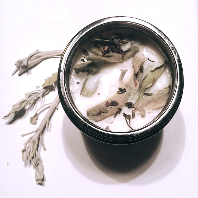 Lavender + White Sage Smudge & Aromatherapy Scented Soy Wax Candle