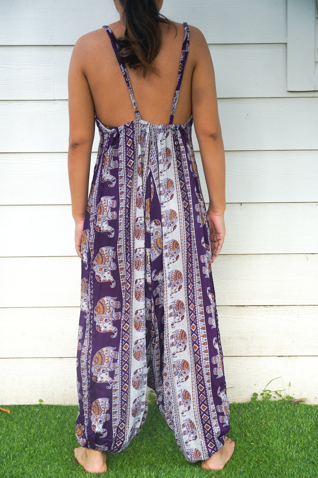 Purple Elephant Boho Hippie Jumpsuit