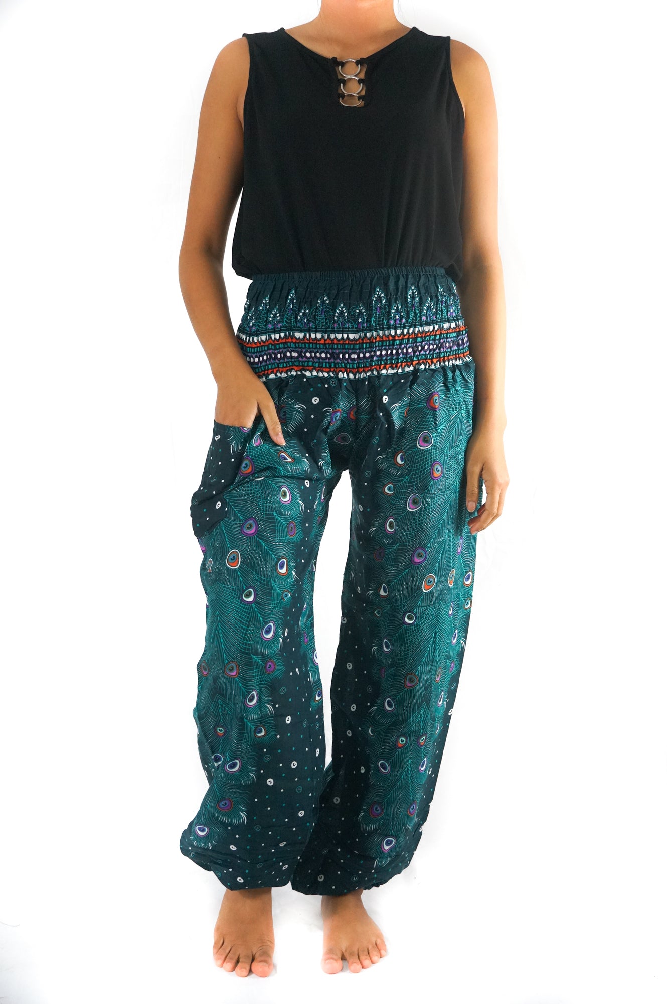 Teal PEACOCK Women Boho & Hippie Harem Pants