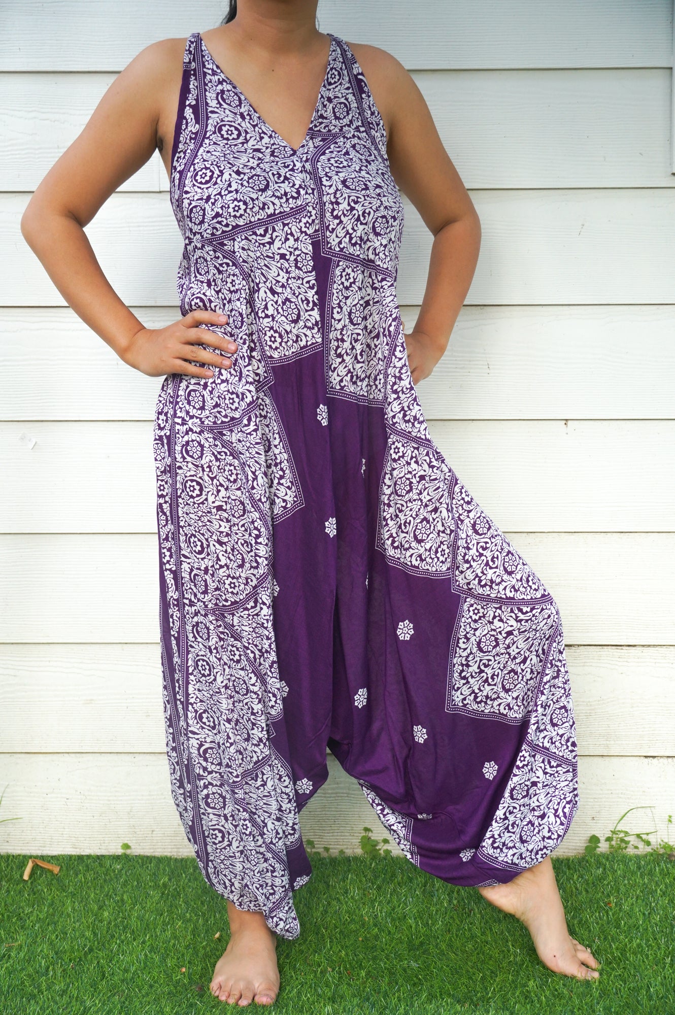 Purple Lotus Boho Hippie Jumpsuits