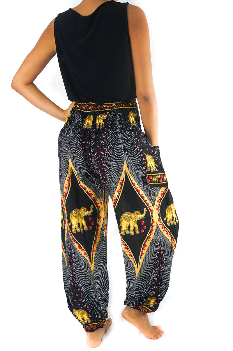 Black Elephant PEACOCK Women Boho & Hippie Harem Pants