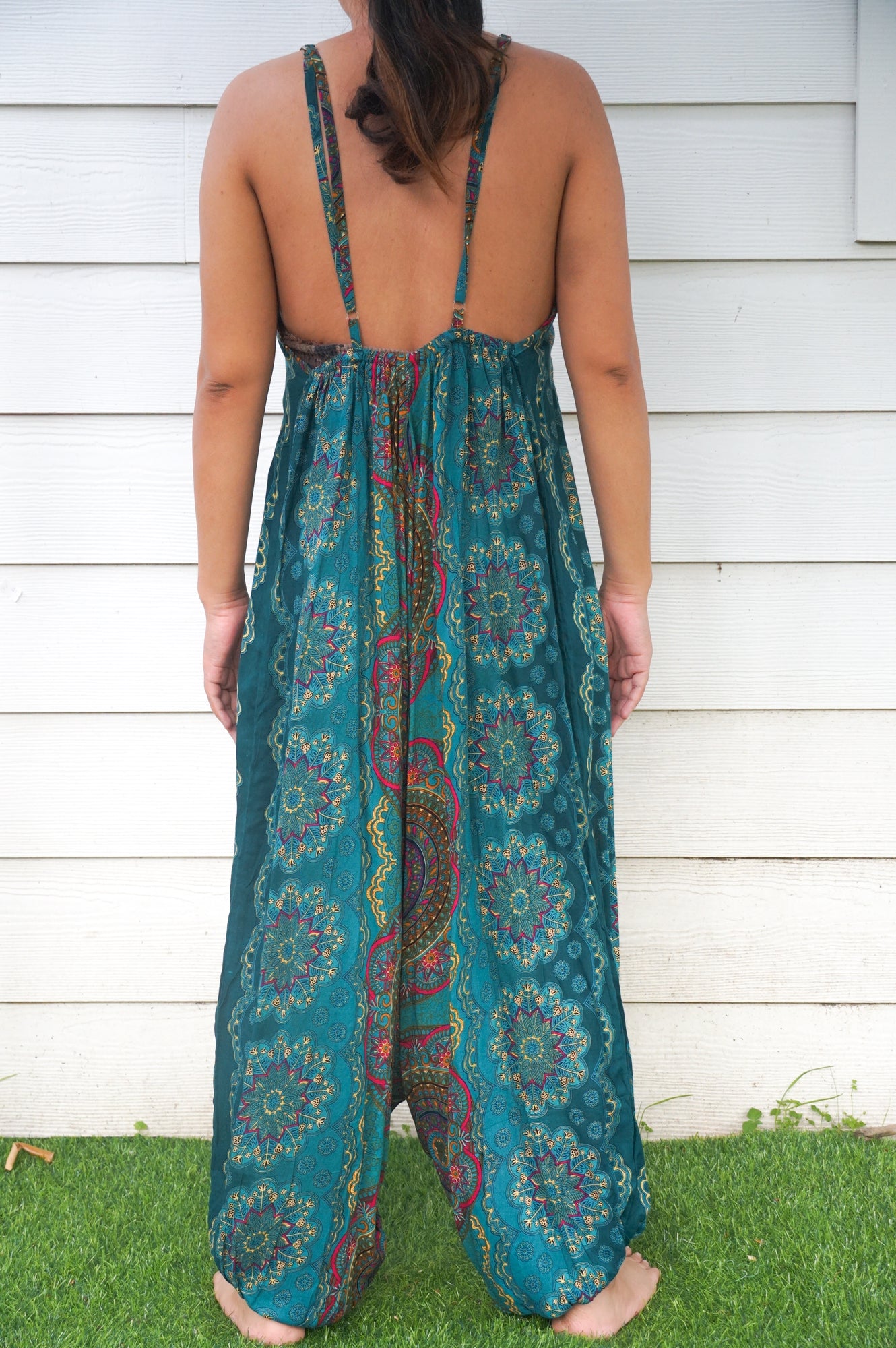 Teal Mandala Boho Hippie Jumpsuits