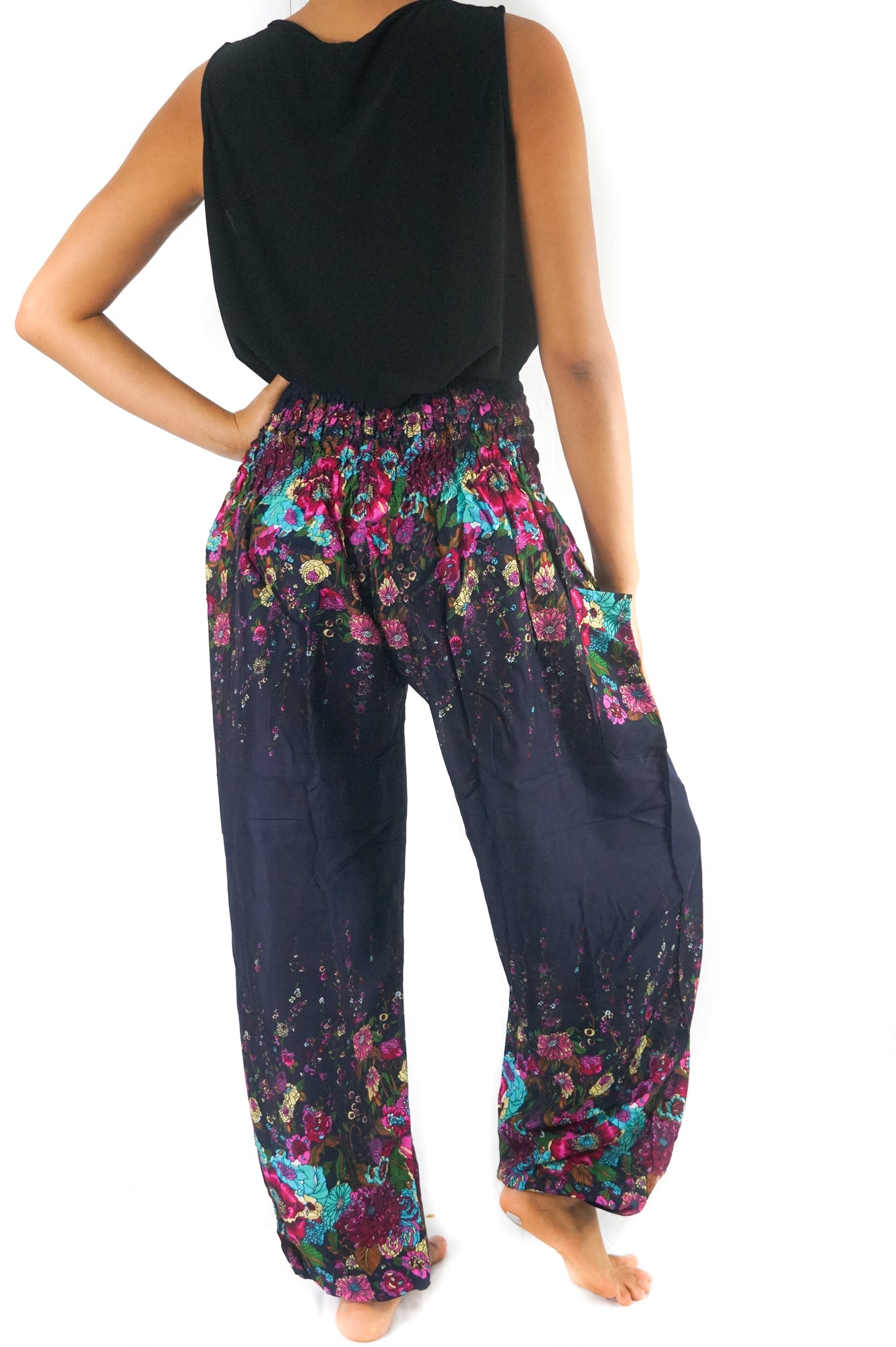 Blue FLORAL Women Boho & Hippie Harem Pants