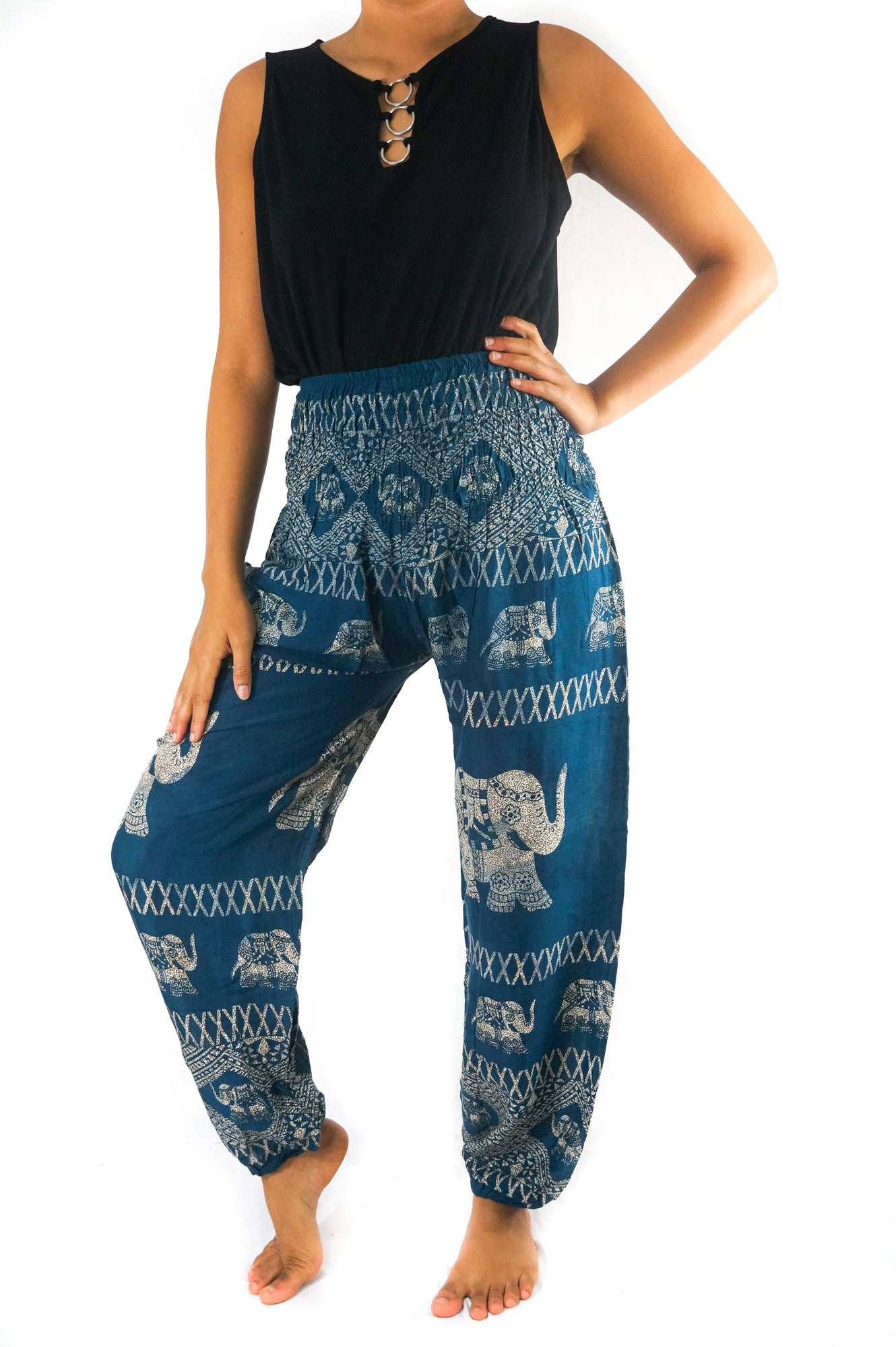 Teal ELEPHANT Women Boho & Hippie Harem Pants