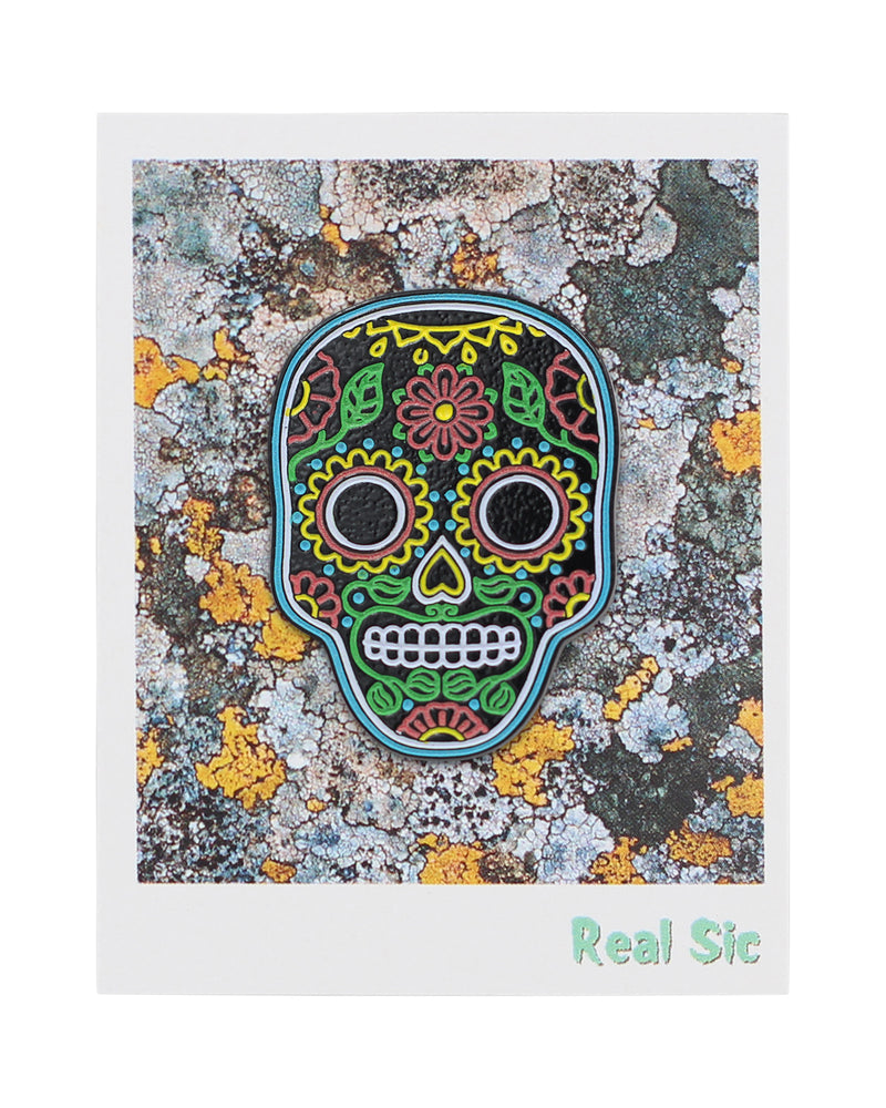 Neon Sugar Skull – Día de Muertos Enamel Pin