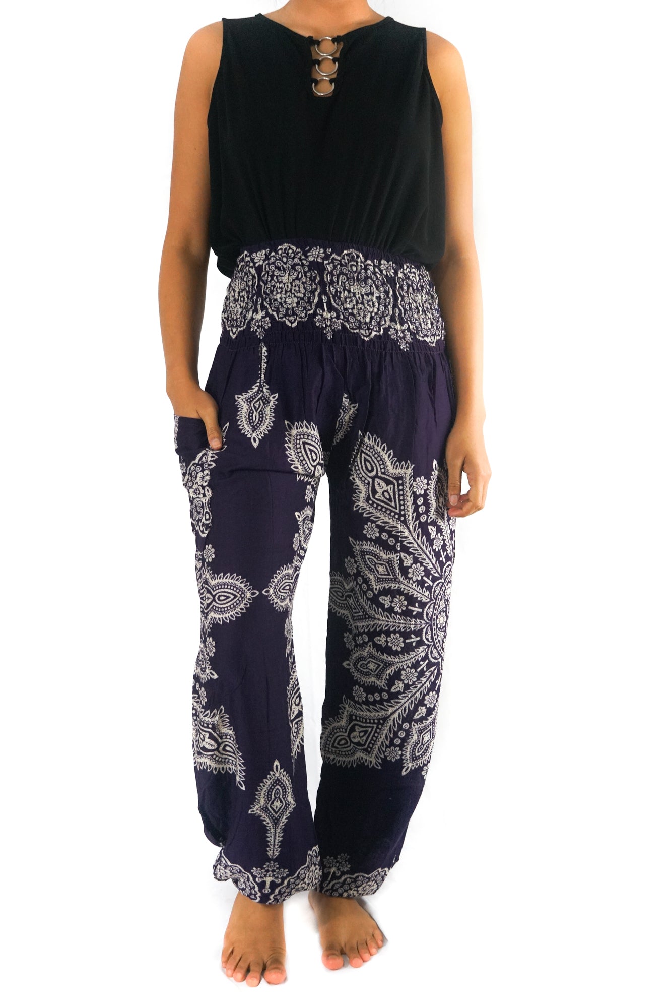 Purple Butterfly Women Boho & Hippie Harem Pants