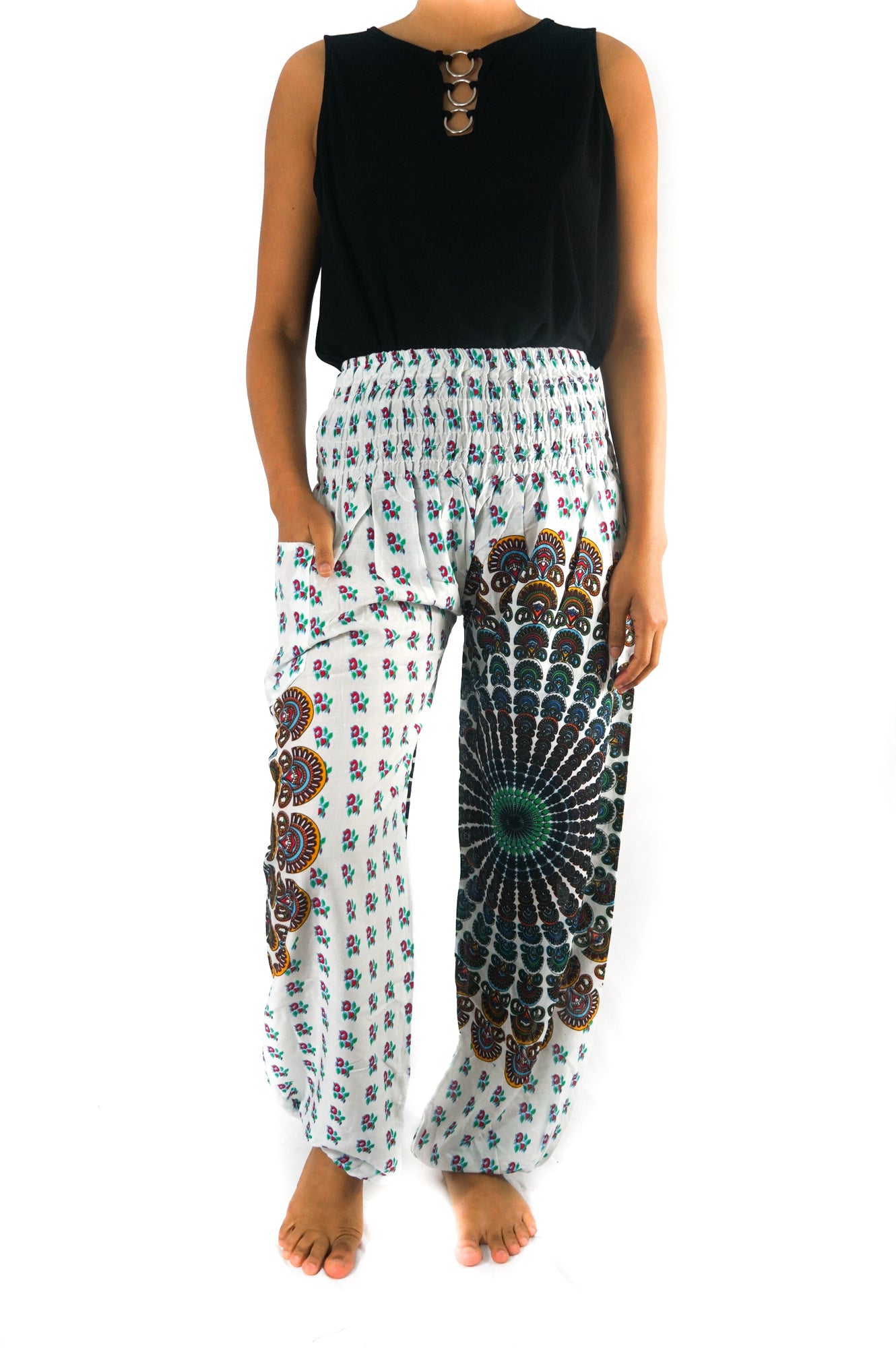 White Chakra Women Boho & Hippie Harem Pants