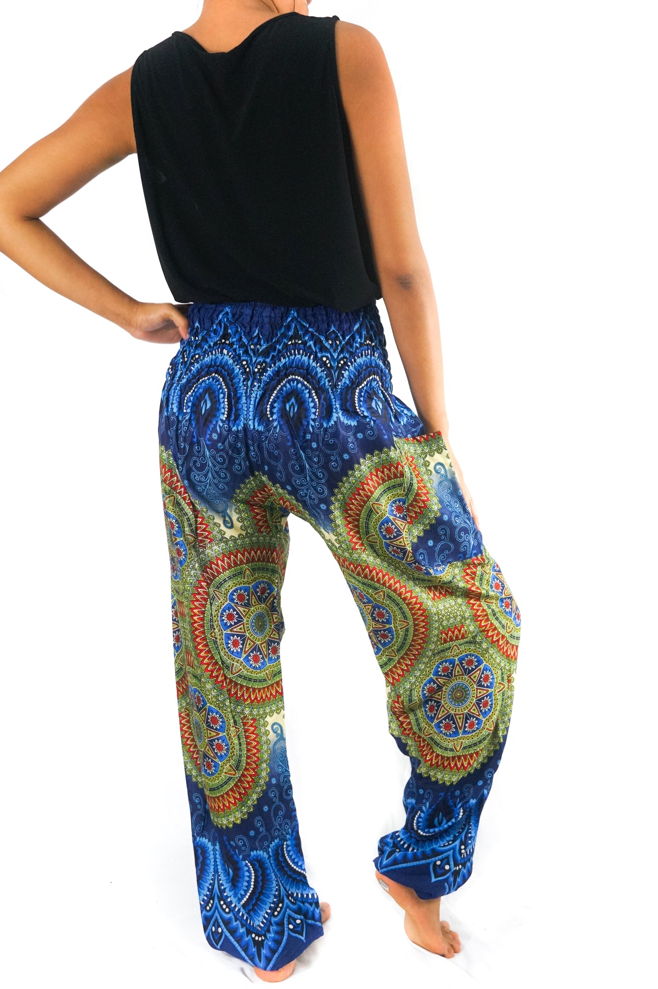 Blue Geometric Women Boho & Hippie Harem Pants