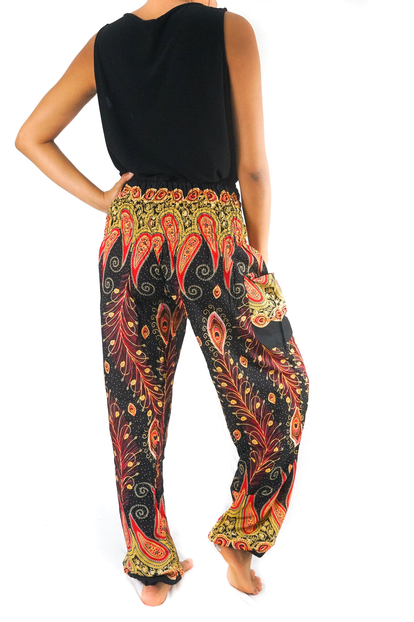 Black Peacock Women Boho & Hippie Harem Pants