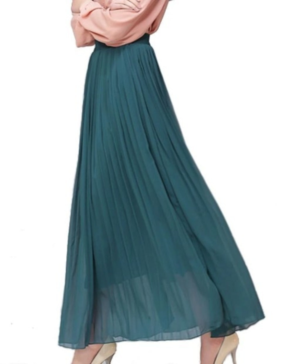 Pleated Chiffon Skirt