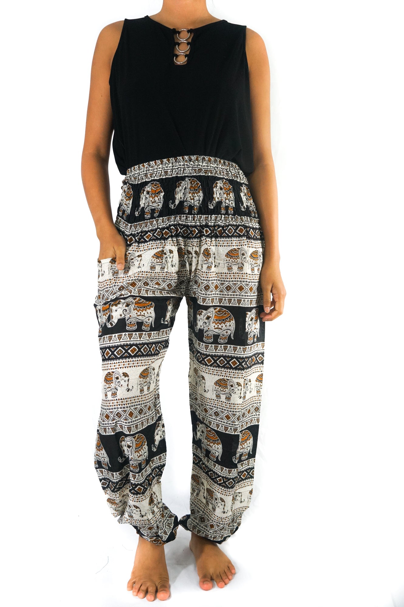 Black ELEPHANT Women Boho & Hippie Harem Pants