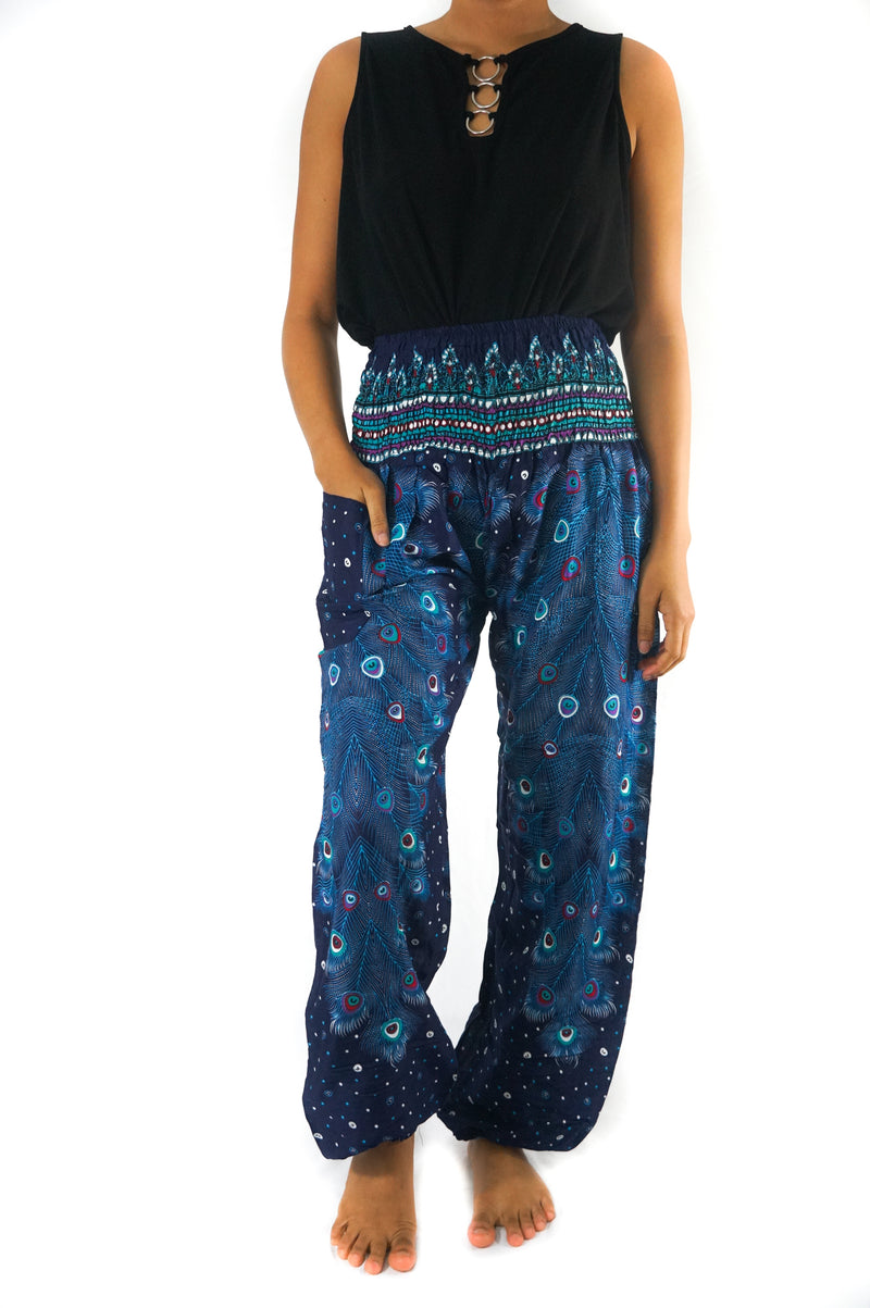 Blue PEACOCK Women Boho & Hippie Harem Pants