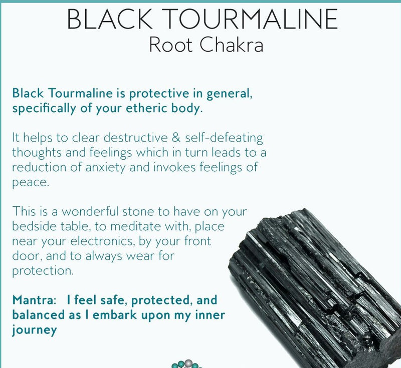 Black Tourmaline & Crystal Quartz Stretch Bracelet! Genuine