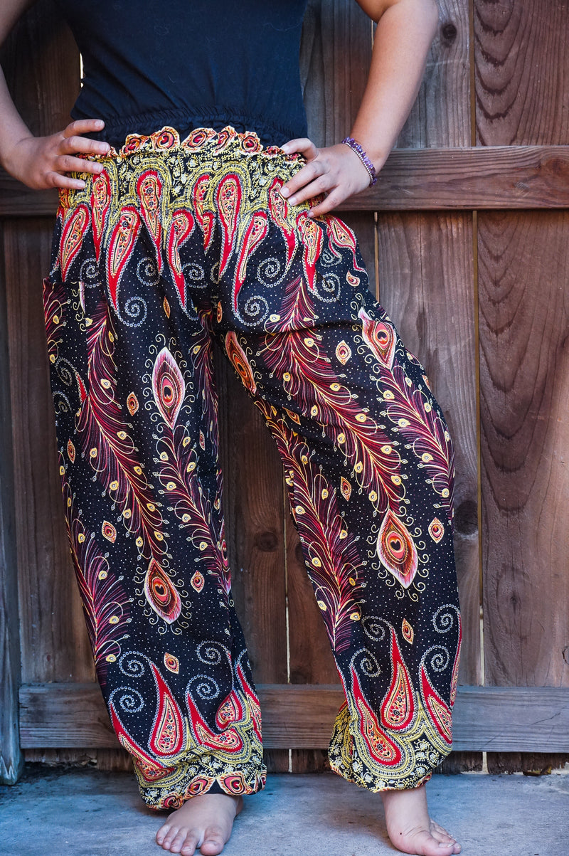 Black Peacock Women Boho & Hippie Harem Pants