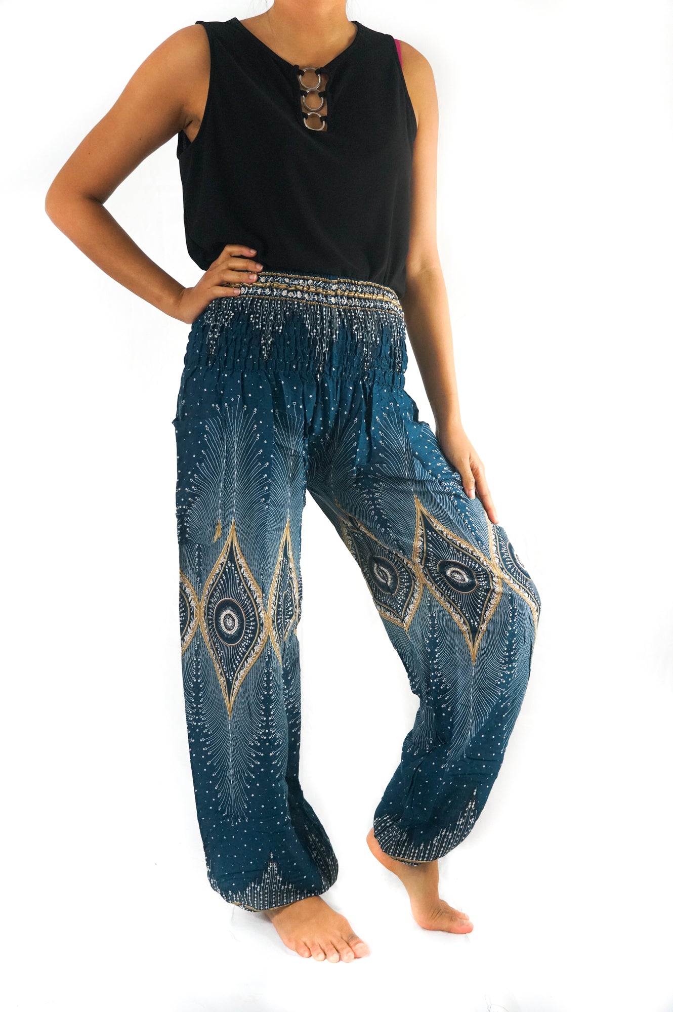 Teal PEACOCK Women Boho & Hippie Harem Pants