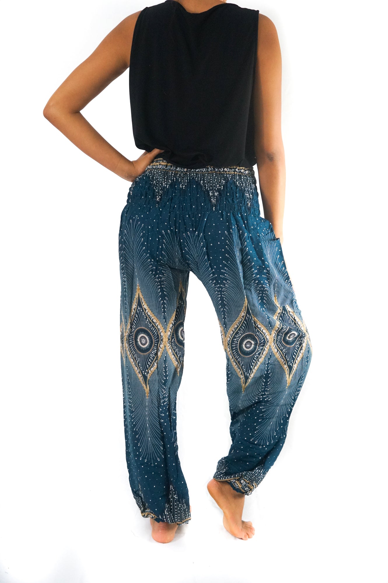 Teal PEACOCK Women Boho & Hippie Harem Pants