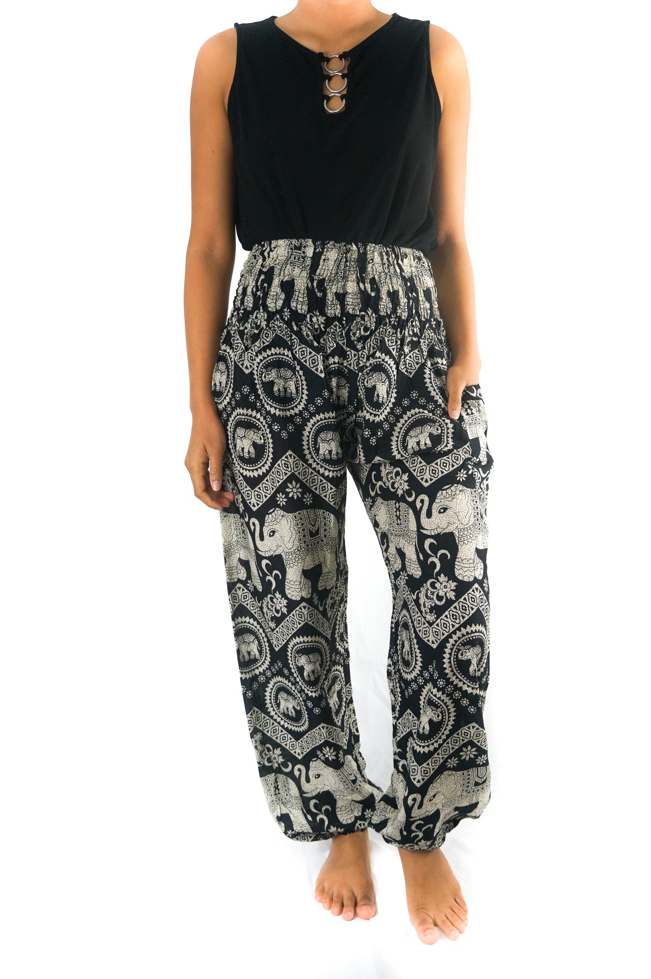 Black ELEPHANT Women Boho & Hippie Harem Pants