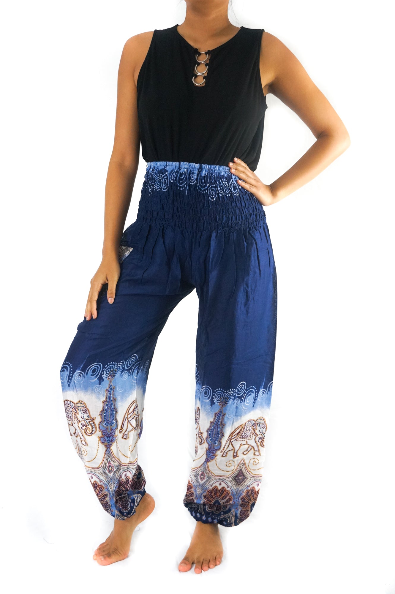 Blue ELEPHANT Women Boho & Hippie Harem Pants