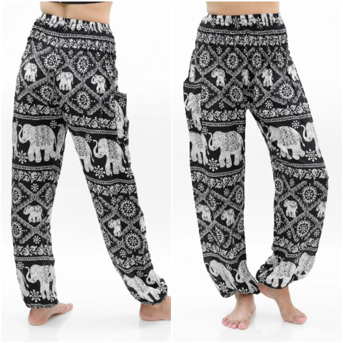 Black ELEPHANT Women Boho & Hippie Harem Pants