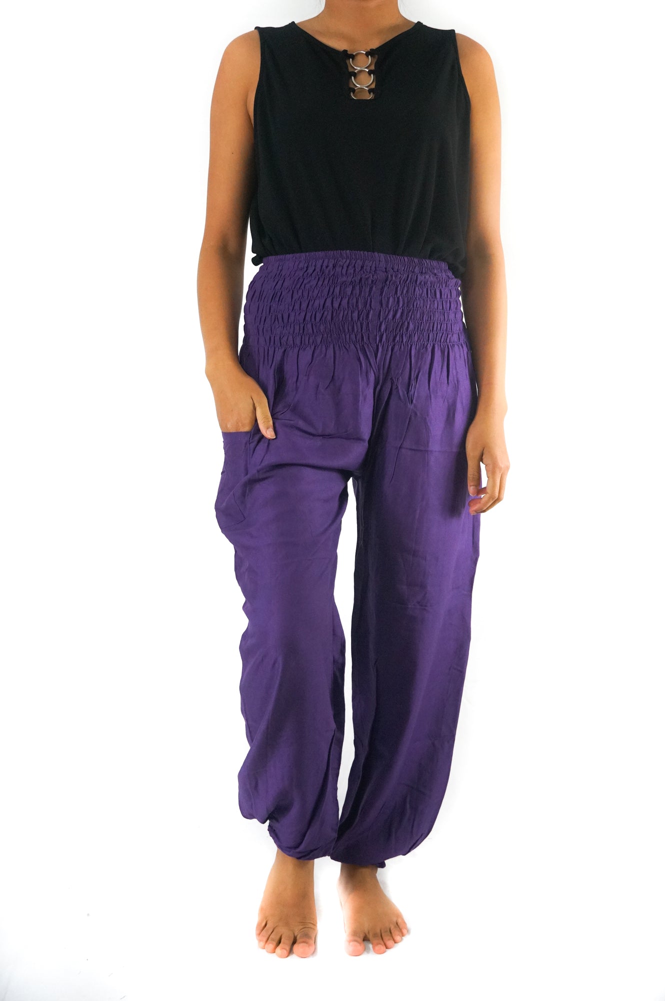 Purple Women Boho & Hippie Harem Pants