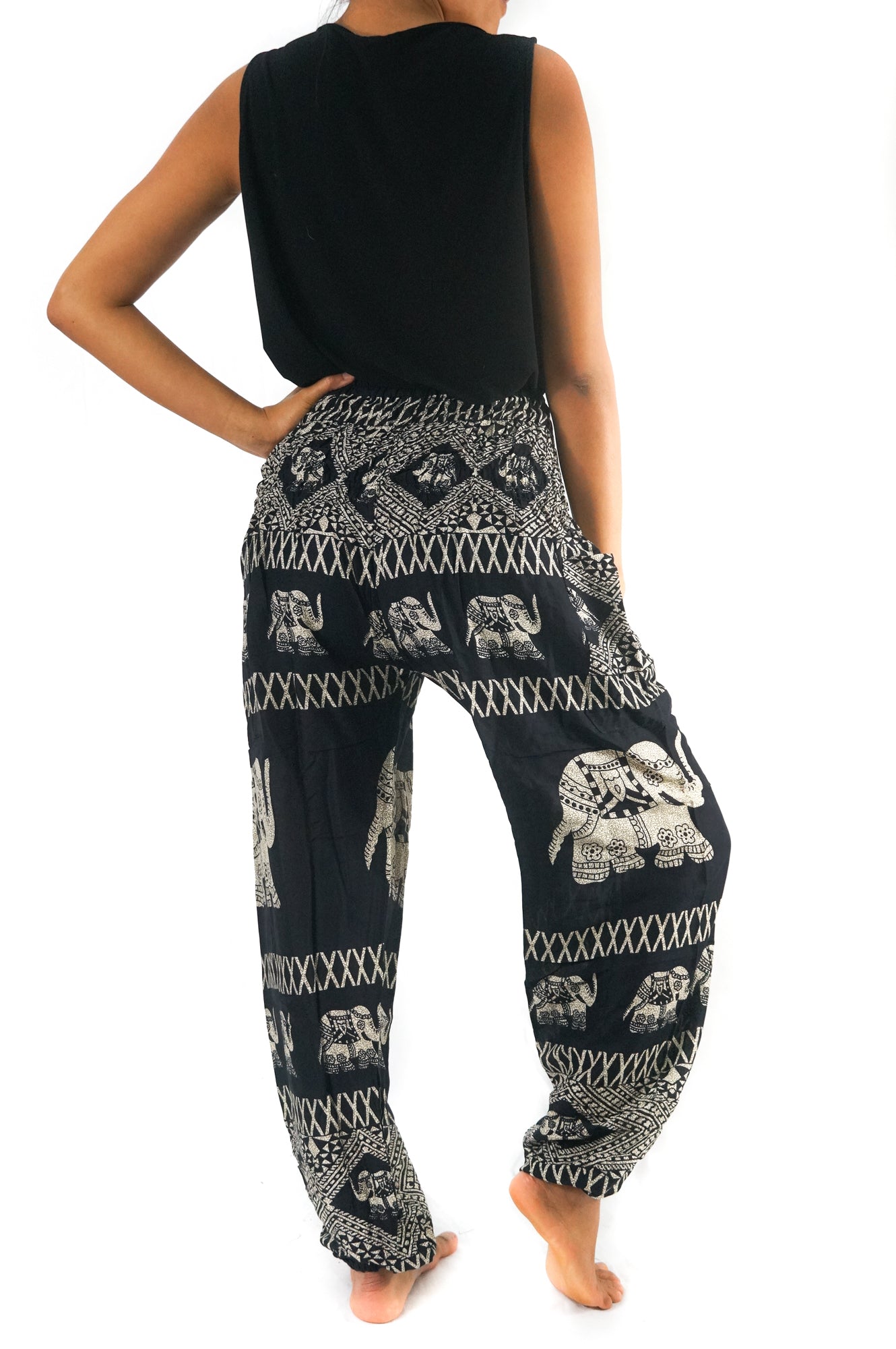 Black ELEPHANT Women Boho & Hippie Harem Pants