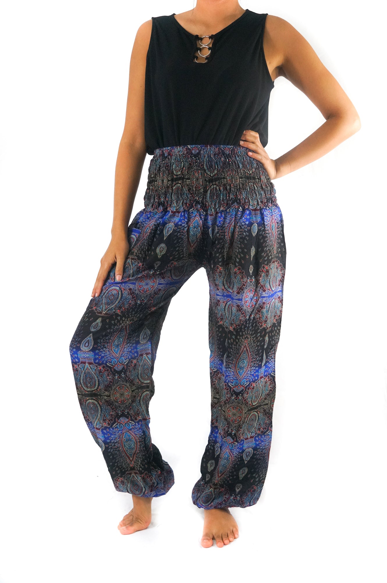 Blue PAISLEY Women Boho & Hippie Harem Pants