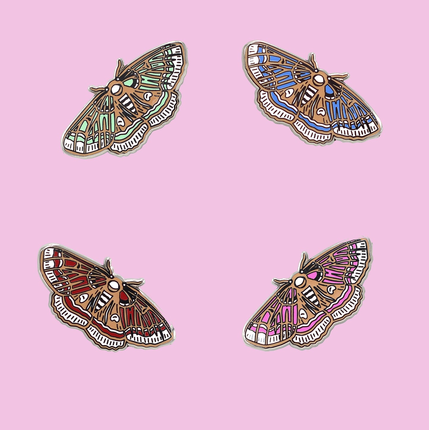 Moth Pin - Cute & Occult Moth Enamel Pin in 4 Colors