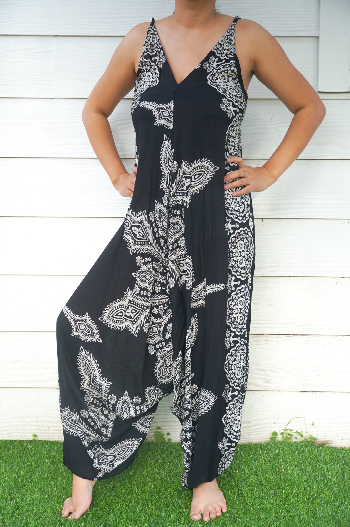 Black Butterfly Boho Hippie Jumpsuit